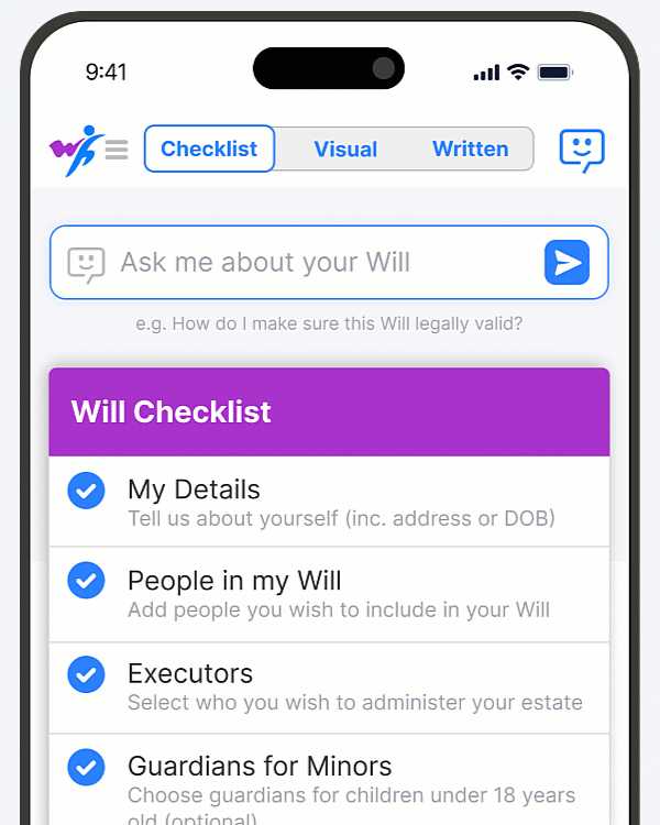 Ask me about my Will